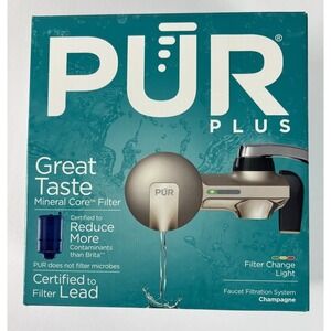 PUR Plus Faucet Filtration System Max Ion Filter Technology Champagne Finish C25